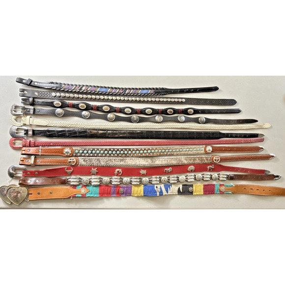 Belts and Buckles Lot of 12 Western Style Women’s Kids Girls Boys Cowgirl Cowboy